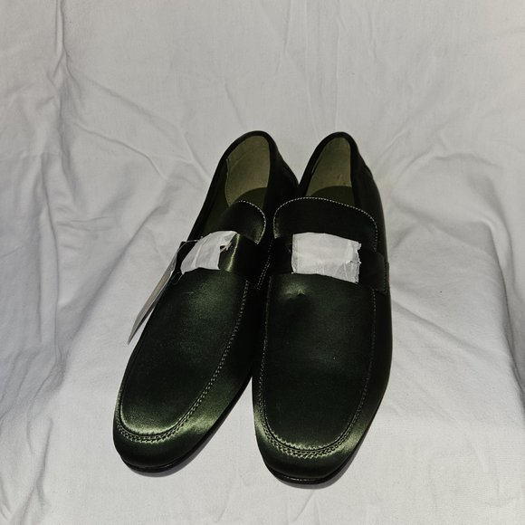 Tayno COLE Men\'s slip on Dark Green Satin Loafers Sz: 9 main image 4